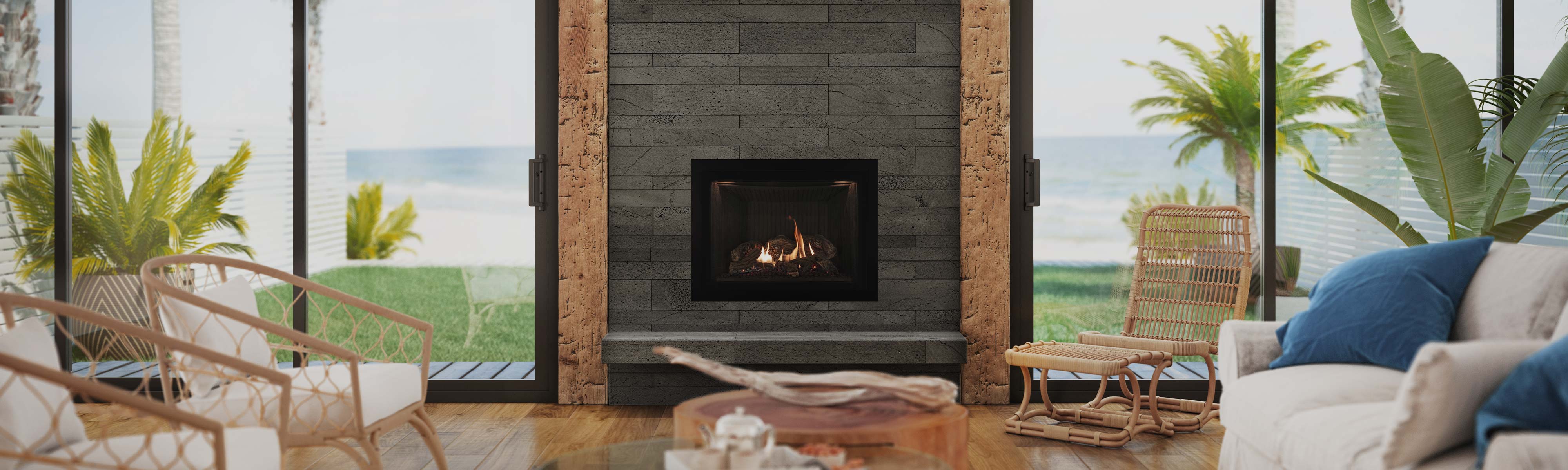 Gas fireplace photo